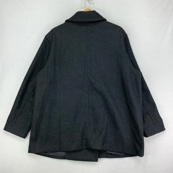 Old Navy‎ Pea Coat Womens 2X Gray Heathered Double Breasted Viscose Preppy - Picture 4 of 8